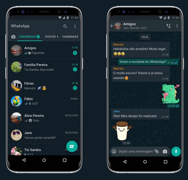 Leia mais sobre o artigo WhatsApp lança modo escuro para Android e iPhone (iOS)