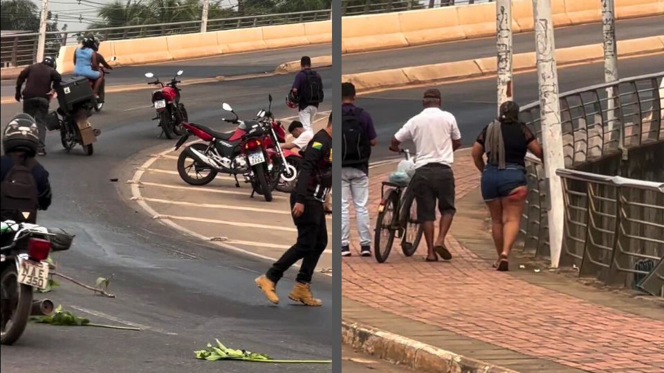 Leia mais sobre o artigo Motociclistas derrapam em óleo e caem na Quarta Ponte de Rio Branco; VÍDEO