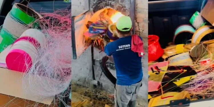 Leia mais sobre o artigo PM incinera linhas cortantes usadas em pipas e reforça campanha contra o cerol