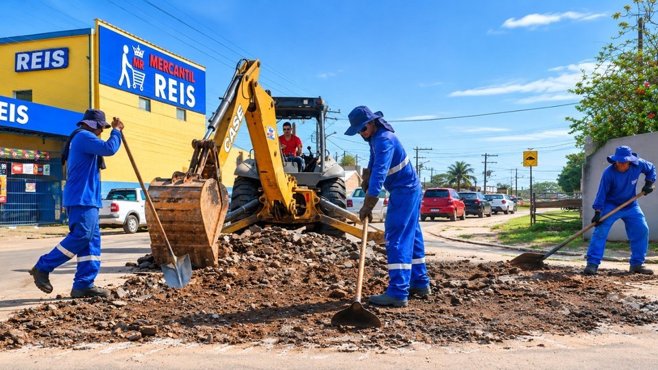Prefeitura de Rio Branco intensifica operação tapa-buracos no Montanhês e amplia recuperação de vias da capital