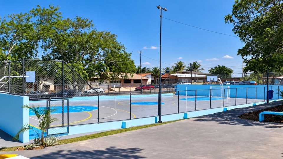 Prefeito de Rio Branco entrega nova quadra poliesportiva e praça revitalizada no Residencial Santa Cruz