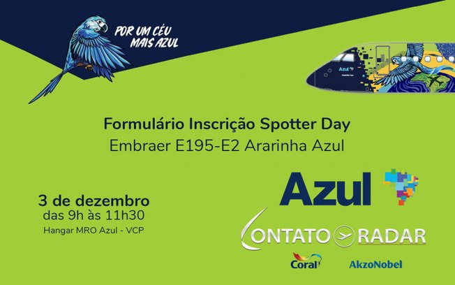 Leia mais sobre o artigo Spotter Day Embraer E195-E2 Ararinha Azul – saiba como se inscrever