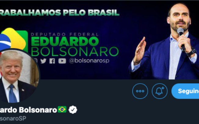 Leia mais sobre o artigo Eduardo Bolsonaro troca foto de perfil no Twitter em apoio a Donald Trump