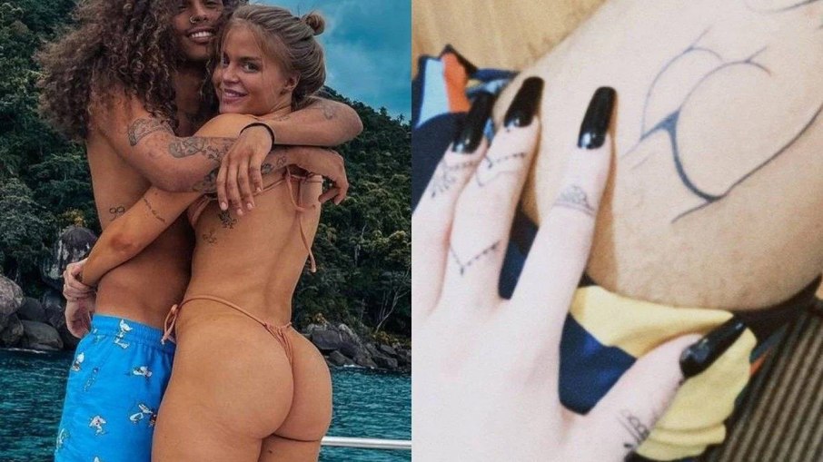 Leia mais sobre o artigo Uma homenagem e tanto! Vitão tatua bumbum de Luisa Sonza na coxa